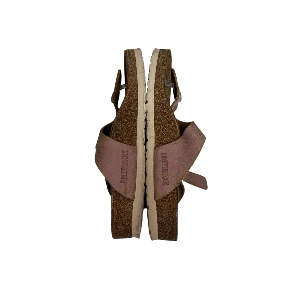 BIRKENSTOCK - THE GIZEH METALLIC PINK LEATHER SANDALS - FAIR COND. -‎ SZ 37 - S5